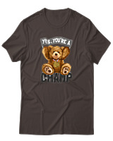T-Shirt Αντρικό - Yes You Are A Champ - Color Thumbnail Καφέ