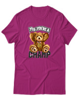 T-Shirt Αντρικό - Yes You Are A Champ - Color Thumbnail Φουξια