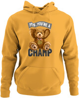Φούτερ με κουκούλα - Yes You Are A Champ - Color Thumbnail Κίτρινο Χρυσό