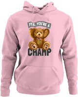 Φούτερ με κουκούλα - Yes You Are A Champ - Color Thumbnail Pink