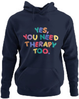 Φούτερ με κουκούλα - Yes You Need Therapy - Color Thumbnail Navy Blue