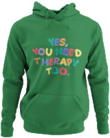 Φούτερ με κουκούλα - Yes You Need Therapy - Color Thumbnail Kelly Green