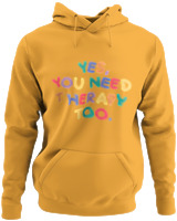 Φούτερ με κουκούλα - Yes You Need Therapy - Color Thumbnail Κίτρινο Χρυσό