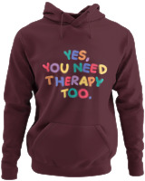 Φούτερ με κουκούλα - Yes You Need Therapy - Color Thumbnail Marron