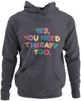 Φούτερ με κουκούλα - Yes You Need Therapy - Color Thumbnail Ανθρακί