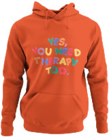 Φούτερ με κουκούλα - Yes You Need Therapy - Color Thumbnail Orange