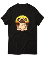 T-Shirt Αντρικό - Yoga Dog - Color Thumbnail Μαύρο