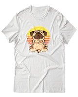 T-Shirt Αντρικό - Yoga Dog - Color Thumbnail Άσπρο
