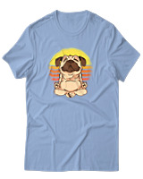 T-Shirt Αντρικό - Yoga Dog - Color Thumbnail Γαλάζιο