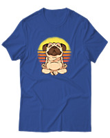 T-Shirt Αντρικό - Yoga Dog - Color Thumbnail Μπλε Ρουά