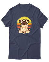 T-Shirt Αντρικό - Yoga Dog - Color Thumbnail Μπλε Γκρι