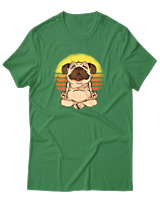 T-Shirt Αντρικό - Yoga Dog - Color Thumbnail Πράσινο