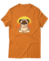T-Shirt Αντρικό - Yoga Dog - Color Thumbnail Πορτοκαλί