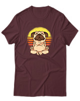 T-Shirt Αντρικό - Yoga Dog - Color Thumbnail Μπορντό