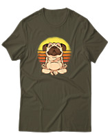 T-Shirt Αντρικό - Yoga Dog - Color Thumbnail Χακί