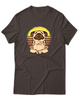 T-Shirt Αντρικό - Yoga Dog - Color Thumbnail Καφέ