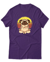 T-Shirt Αντρικό - Yoga Dog - Color Thumbnail Σκούρο Μωβ