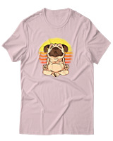 T-Shirt Αντρικό - Yoga Dog - Color Thumbnail Απαλό Ροζ