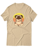 T-Shirt Αντρικό - Yoga Dog - Color Thumbnail Μπεζ