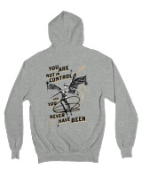 Ζακέτα Φούτερ με κουκούλα Γυναικείο - You Are Not In Control - Color Thumbnail Γκρι Μελανζέ