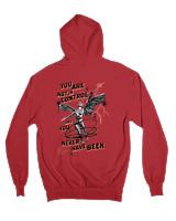 Ζακέτα Φούτερ με κουκούλα Αντρικό - You Are Not In Control - Color Thumbnail Κόκκινο