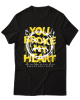 T-Shirt Αντρικό - You Broke My Heart - Color Thumbnail Μαύρο