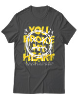 T-Shirt Αντρικό - You Broke My Heart - Color Thumbnail Ανθρακί