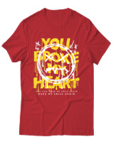 T-Shirt Αντρικό - You Broke My Heart - Color Thumbnail Κόκκινο