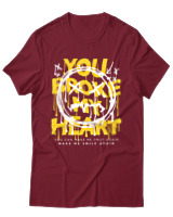 T-Shirt Αντρικό - You Broke My Heart - Color Thumbnail Σκούρο Κόκκινο