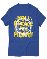 T-Shirt Αντρικό - You Broke My Heart - Color Thumbnail Μπλε Ρουά