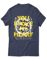 T-Shirt Αντρικό - You Broke My Heart - Color Thumbnail Μπλε Γκρι