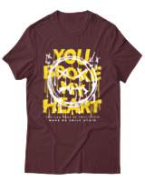 T-Shirt Αντρικό - You Broke My Heart - Color Thumbnail Μπορντό