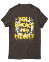 T-Shirt Αντρικό - You Broke My Heart - Color Thumbnail Καφέ
