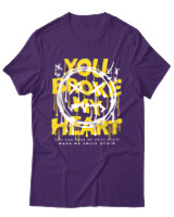 T-Shirt Αντρικό - You Broke My Heart - Color Thumbnail Σκούρο Μωβ
