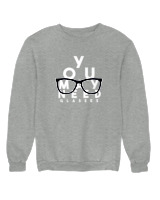 Φούτερ χωρίς κουκούλα Γυναικείο - You May Need Glasses - Color Thumbnail Γκρι Μελανζέ