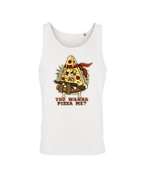 Αμάνικο Μπλουζάκι Αντρικό - You Wanna Pizza Me - Color Thumbnail 'Ασπρο