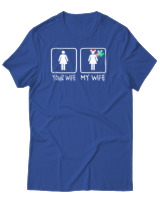 T-Shirt Αντρικό - Your Wife My Wife - Color Thumbnail Μπλε Ρουά