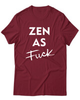 T-Shirt Unisex - Zen As Fuck - Color Thumbnail Σκούρο Κόκκινο
