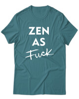 T-Shirt Unisex - Zen As Fuck - Color Thumbnail Μπλε Πράσινο