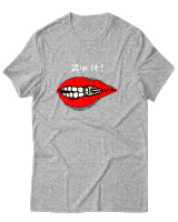 T-Shirt Unisex - Zip It - Color Thumbnail Γκρι Μελανζέ