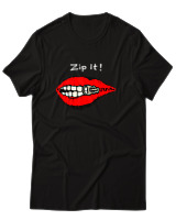 T-Shirt Unisex - Zip It - Color Thumbnail Μαύρο