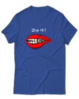 T-Shirt Unisex - Zip It - Color Thumbnail Μπλε Ρουά