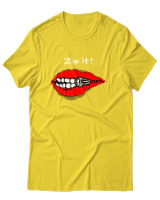 T-Shirt Unisex - Zip It - Color Thumbnail Χρυσό Κίτρινο