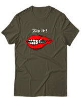 T-Shirt Unisex - Zip It - Color Thumbnail Χακί