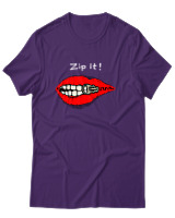 T-Shirt Unisex - Zip It - Color Thumbnail Σκούρο Μωβ