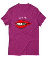 T-Shirt Unisex - Zip It - Color Thumbnail Φουξια