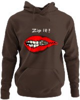 Φούτερ με κουκούλα - Zip It - Color Thumbnail Καφέ