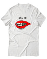 T-Shirt Unisex - Zip It - Color Thumbnail Άσπρο